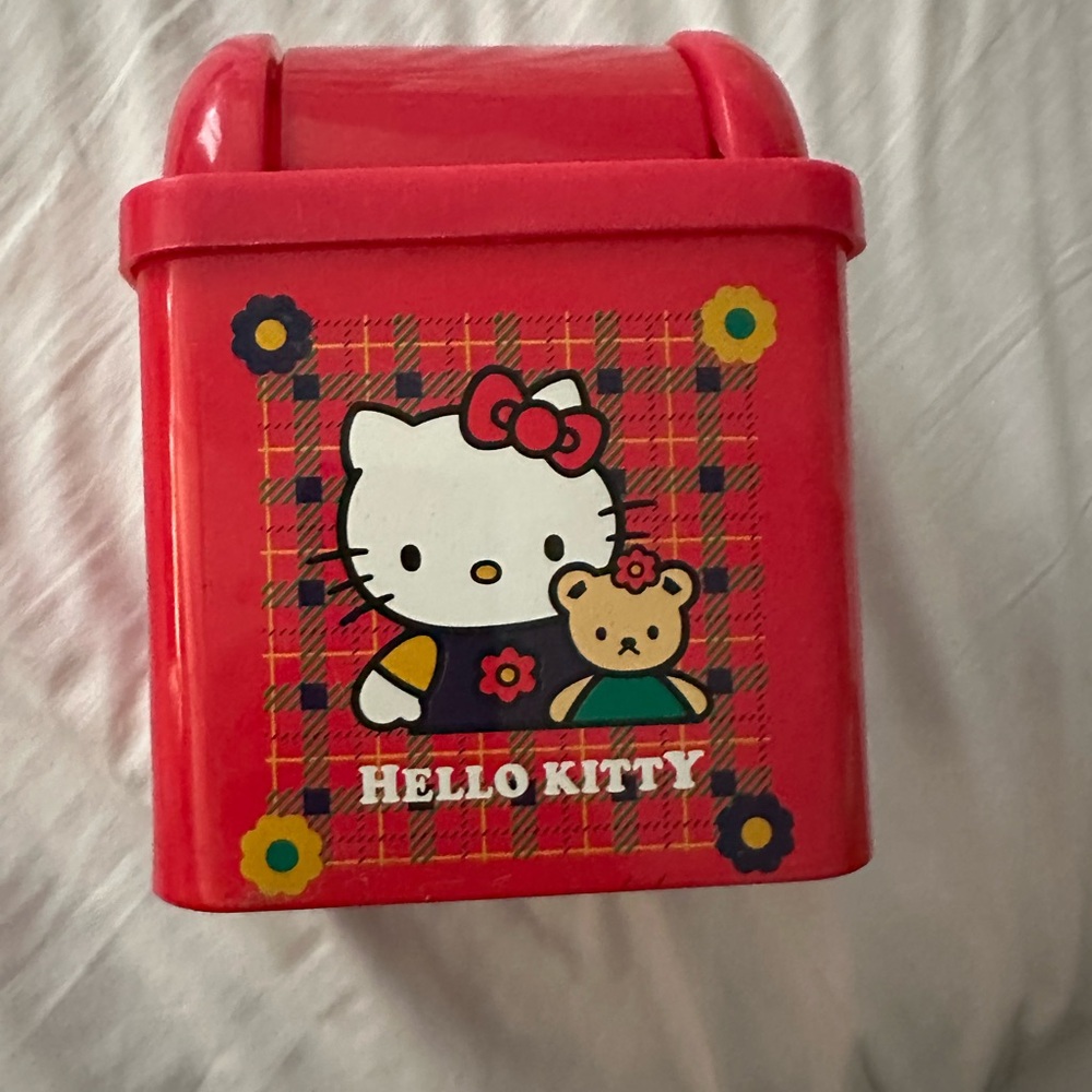 Vintage Hello Kitty Red Toy Storage Bin 1995